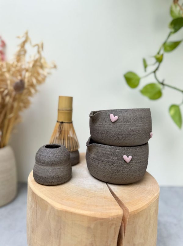 SRDÍČKOVÝ MATCHA SET RŮŽOVÝ
