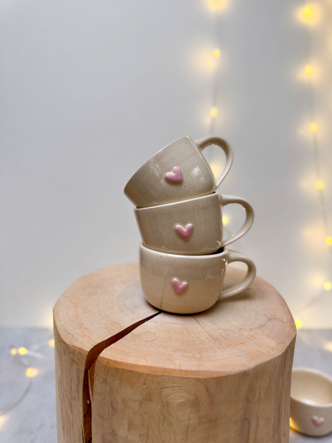 SRDÍČKOVÝ RŮŽOVÝ HRNEK 90ml - Obrázek 2